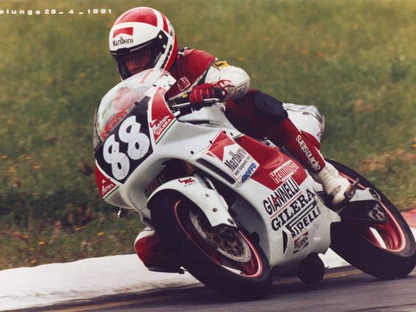 Cristian Caliumi in pista, Trofeo Gilera 1991