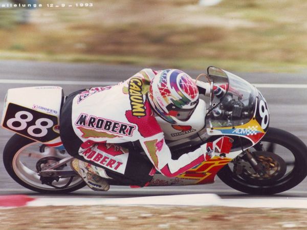 Cristian Caliumi in pista, Campionato Europeo 125cc 1993