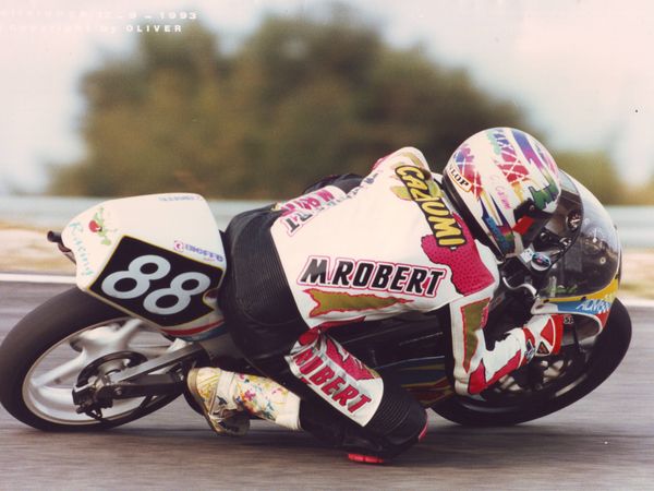 Cristian Caliumi in pista, Campionato Europeo 125cc 1993