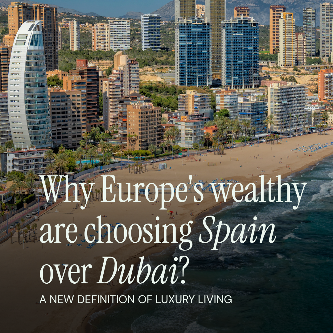 Luxury Costa Blanca beach line with sea views, illustrating Spain's Mediterranean luxury real estate market versus Dubai in 2026