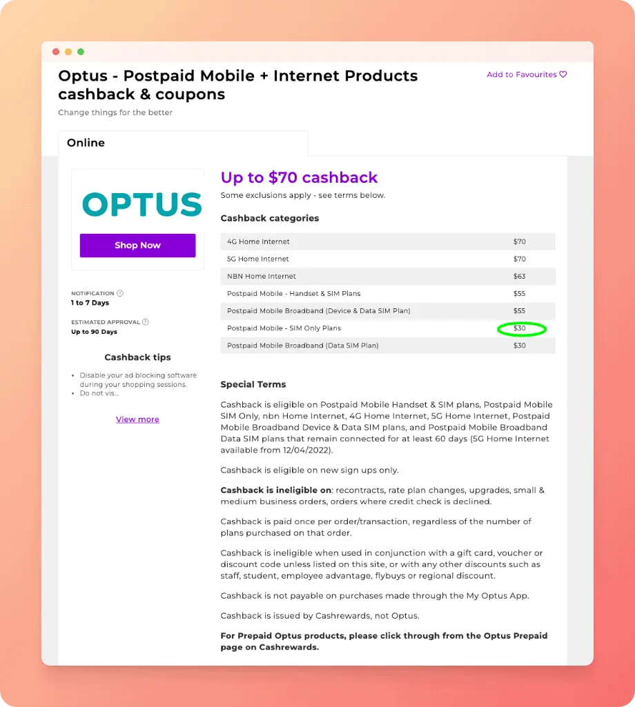 Cashrewards Cashback