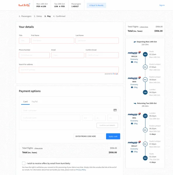 how to use Aunt betty promo code
