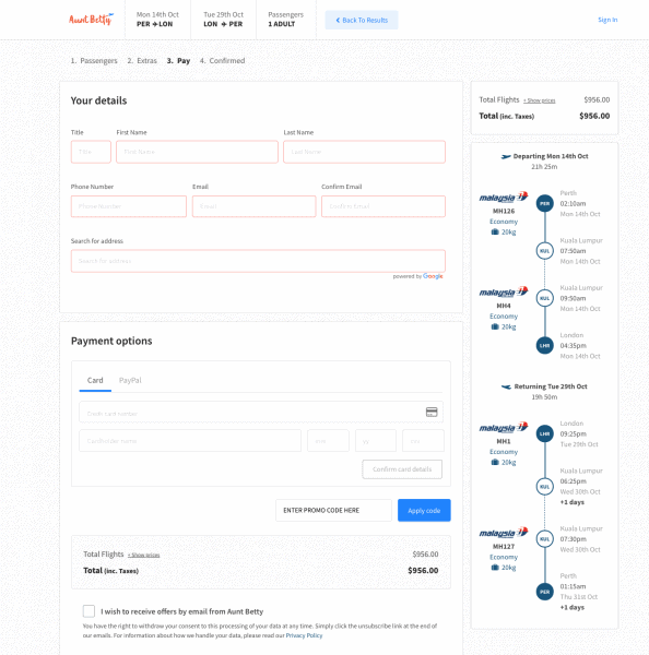 how to use Aunt betty promo code