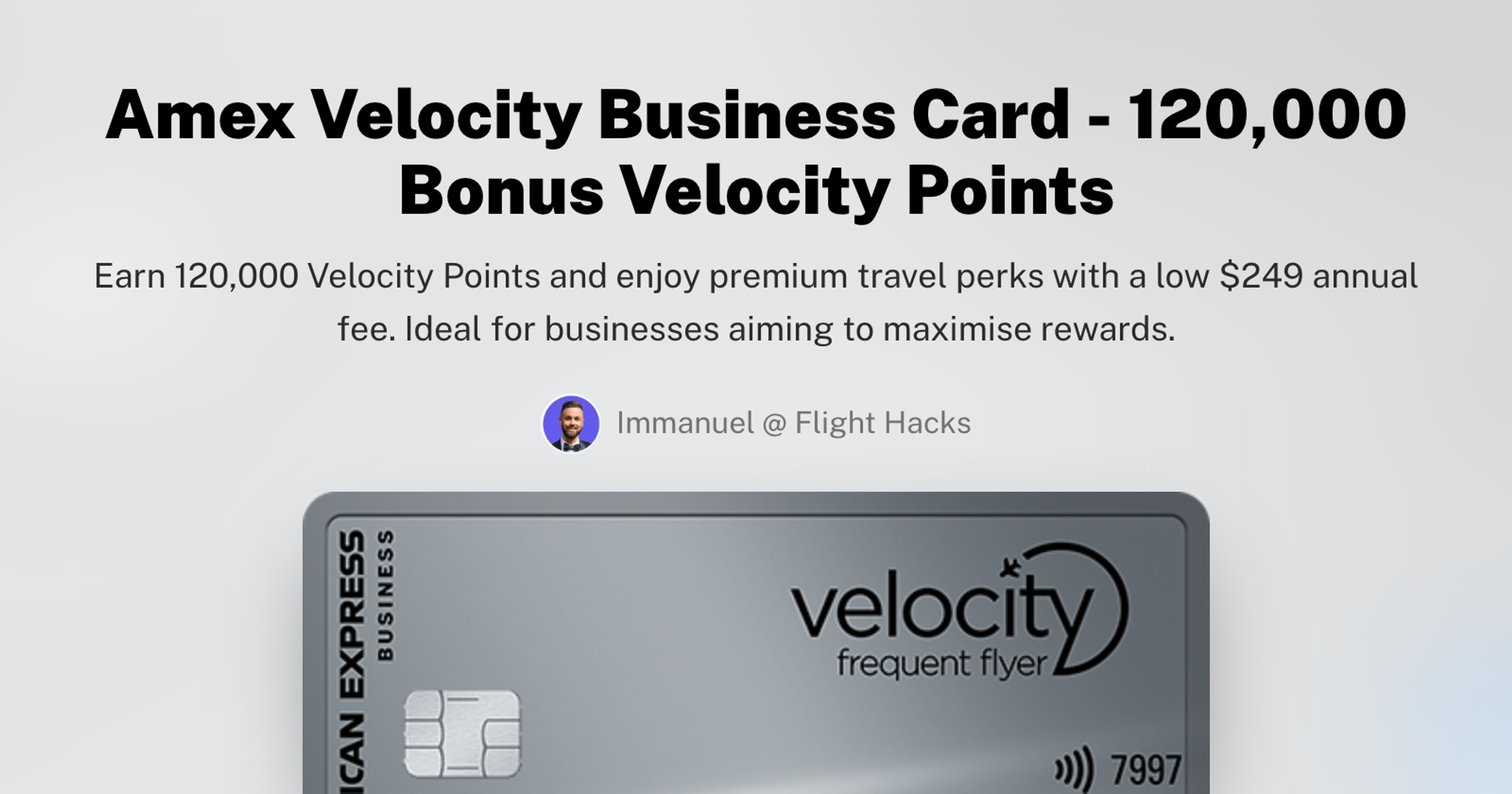 Amex Velocity Business Card