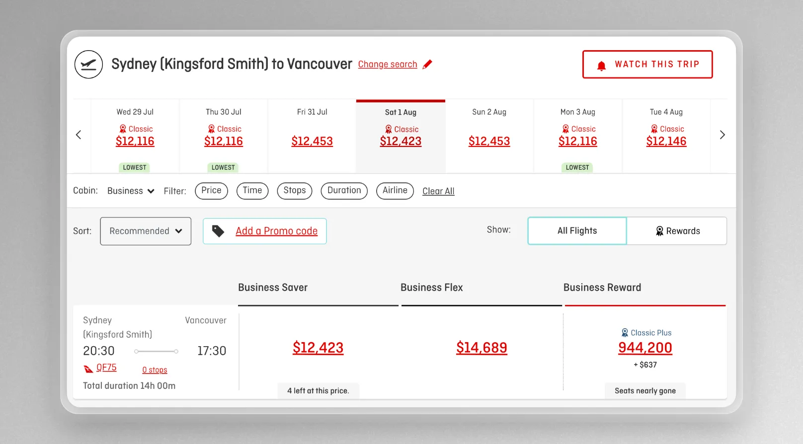 Qantas Classic Plus usually offers poor value
