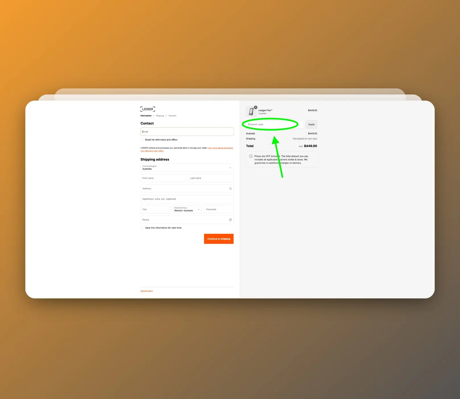 how to use a ledger discount code