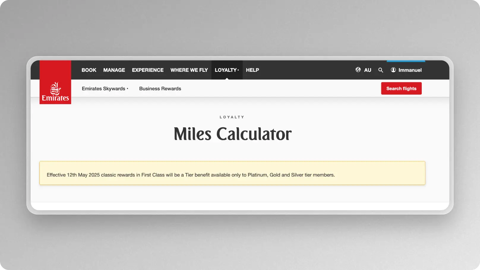 Emirates to restrict access to first class award space