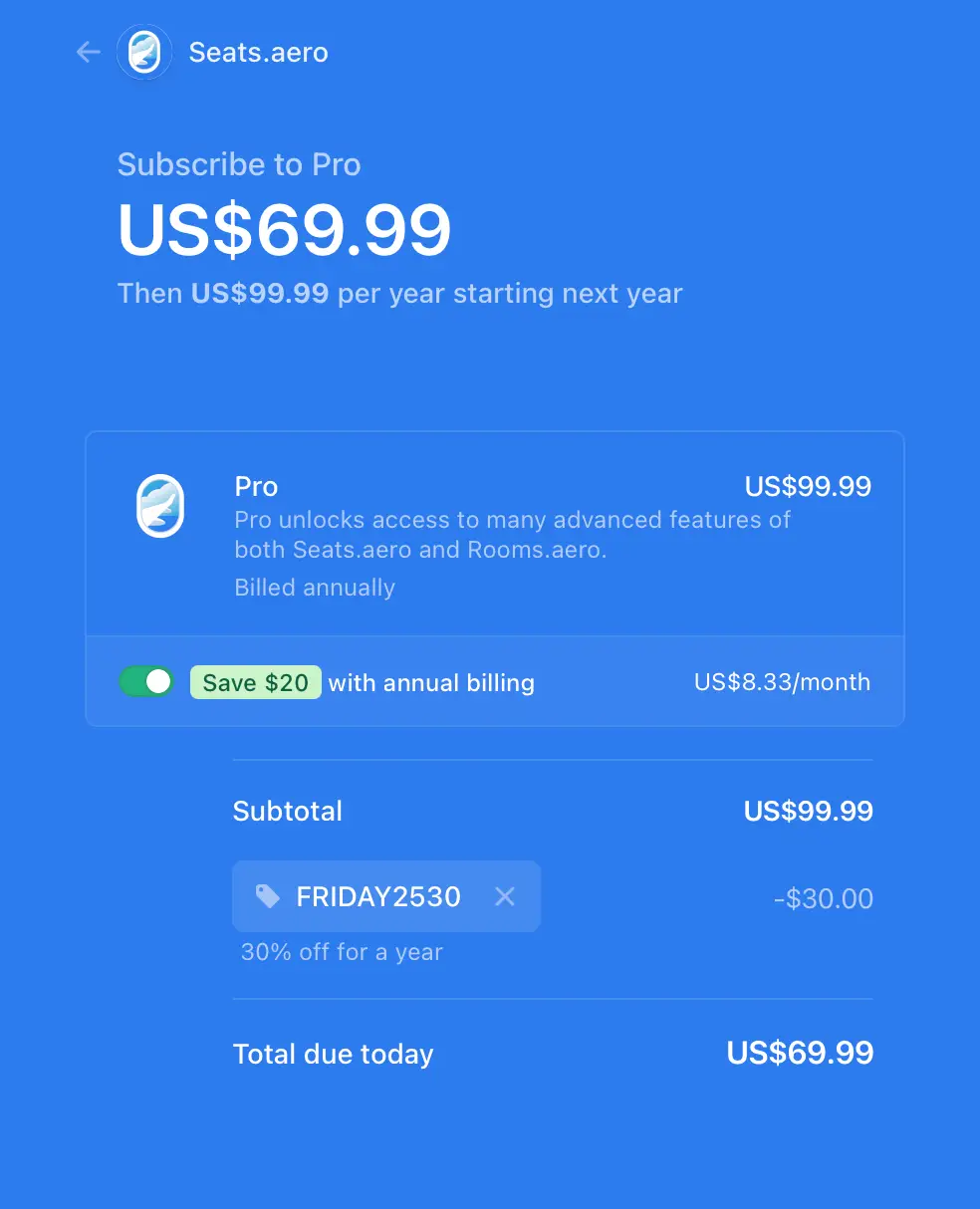 Seats Aero Discount Code