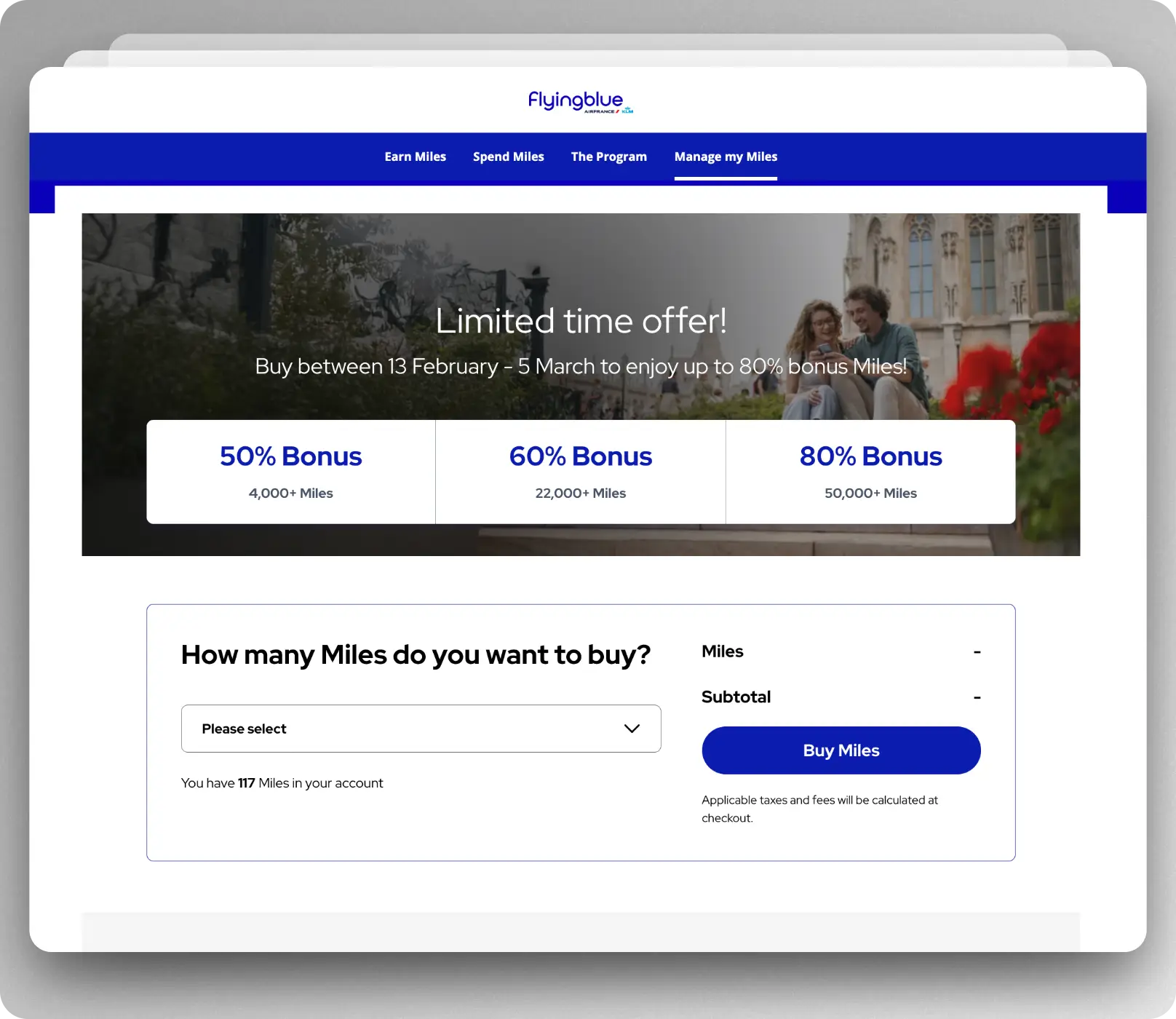 Buy Air France Flying Blue miles