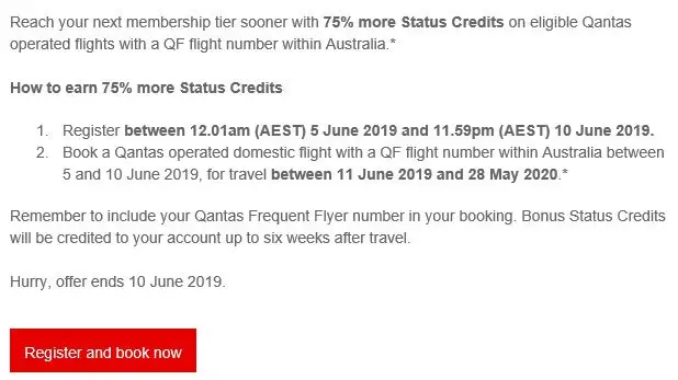 Qantas Bonus 50% Status Credits + 30% Transfer Bocredit Statusnus