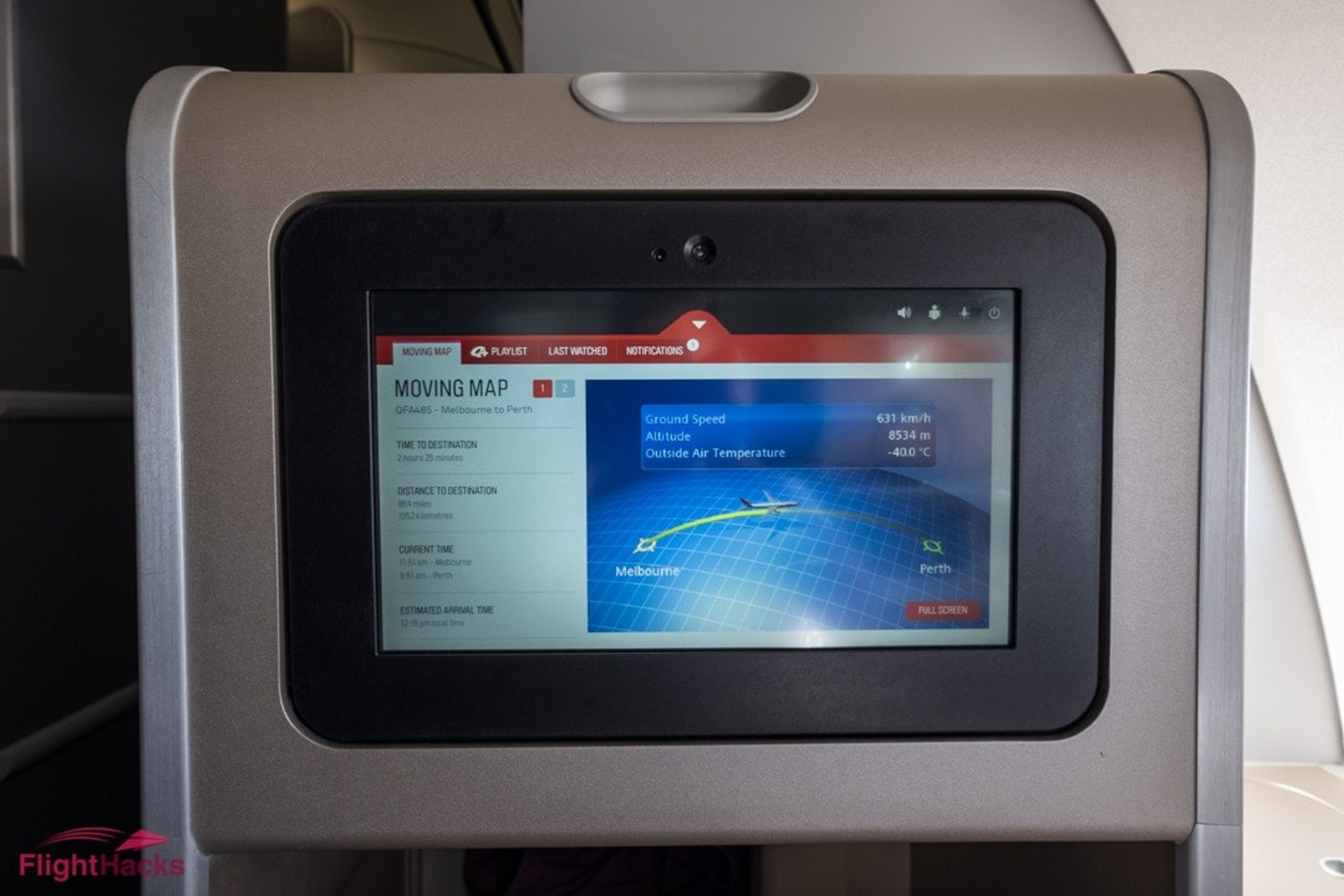 business class seat screen