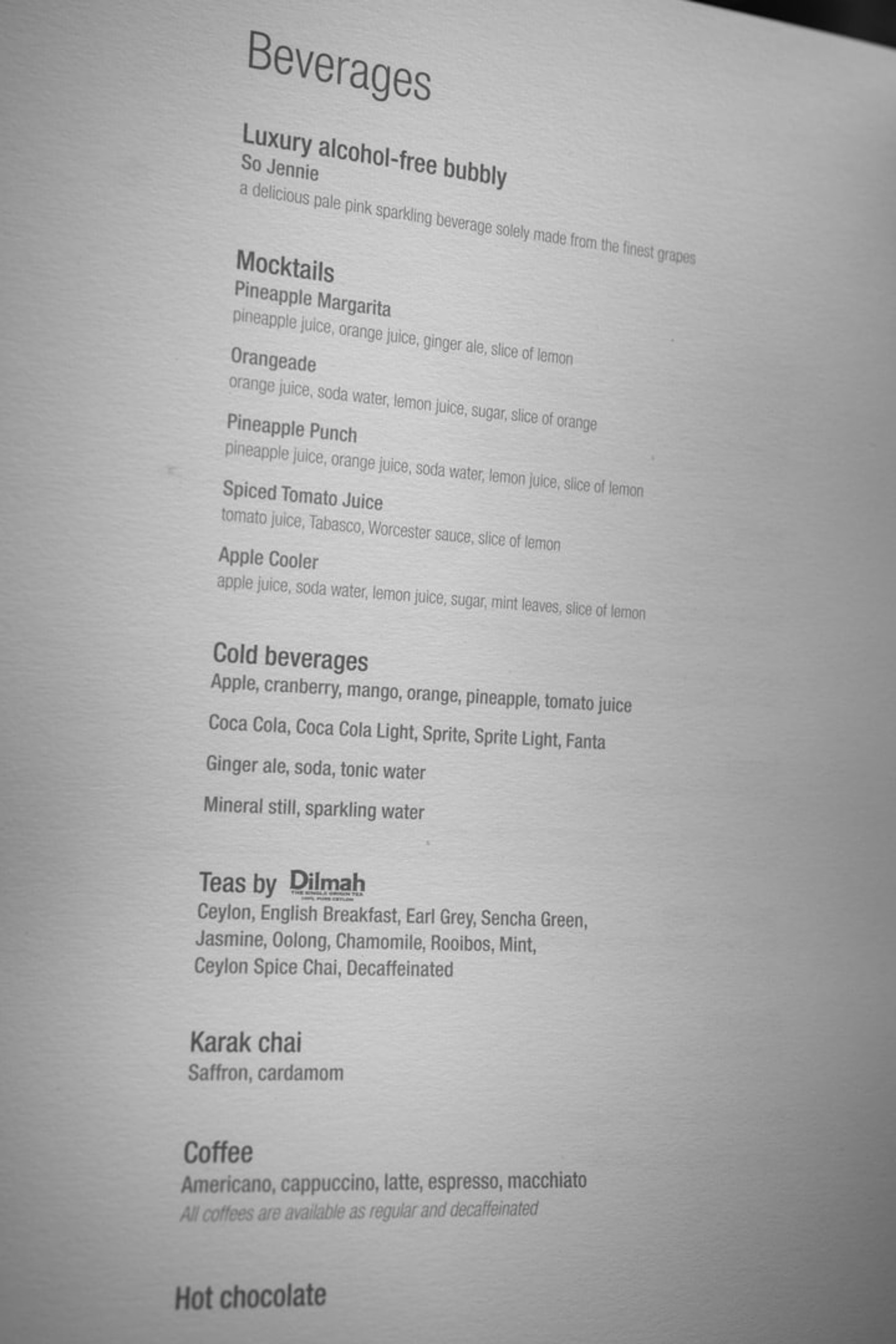 menu