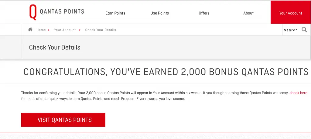 Easiest 2000 Qantas Points