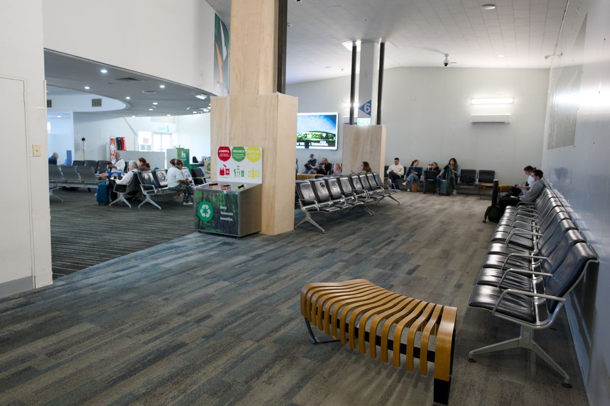 Hobart Airport's international departure gate 