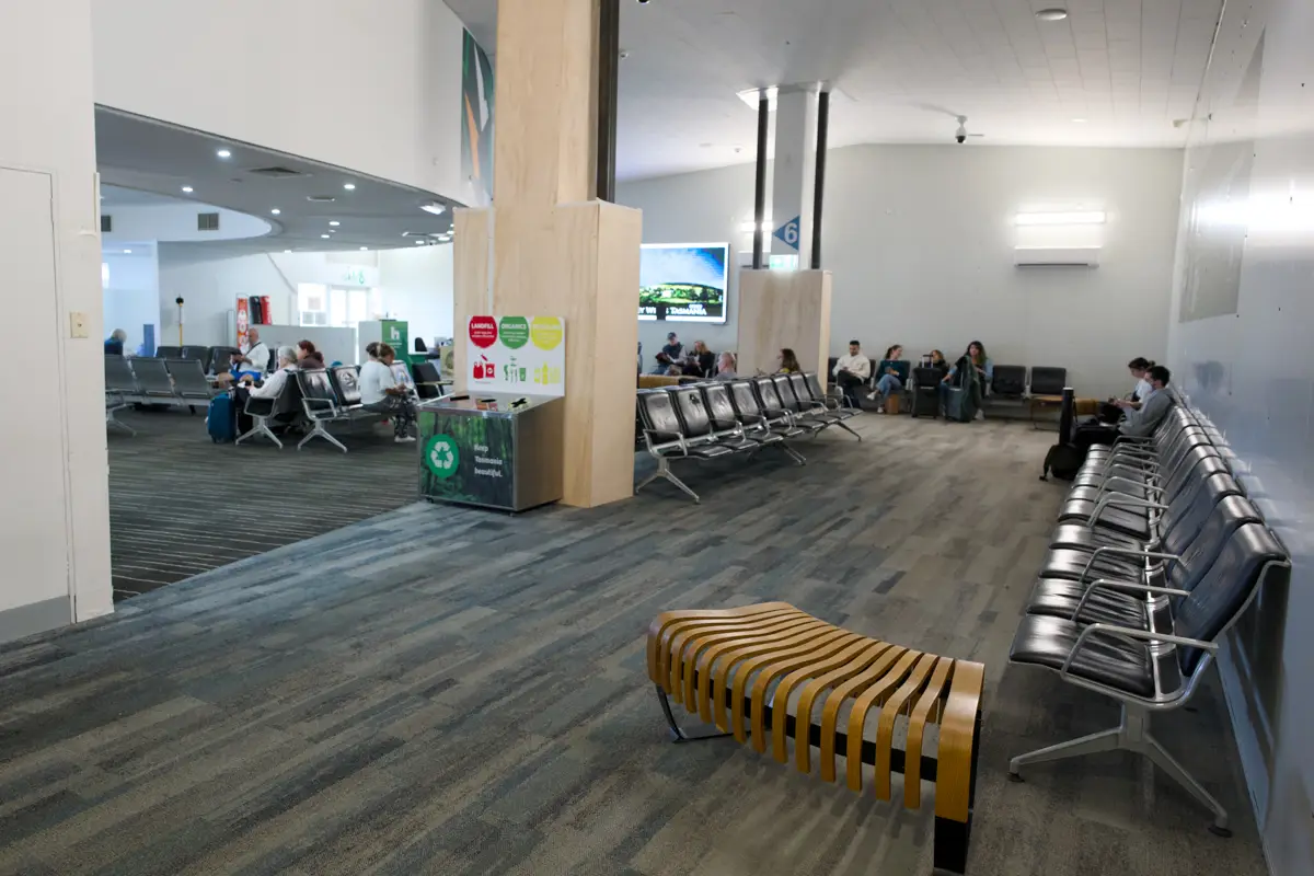Hobart Airport's international departure gate 