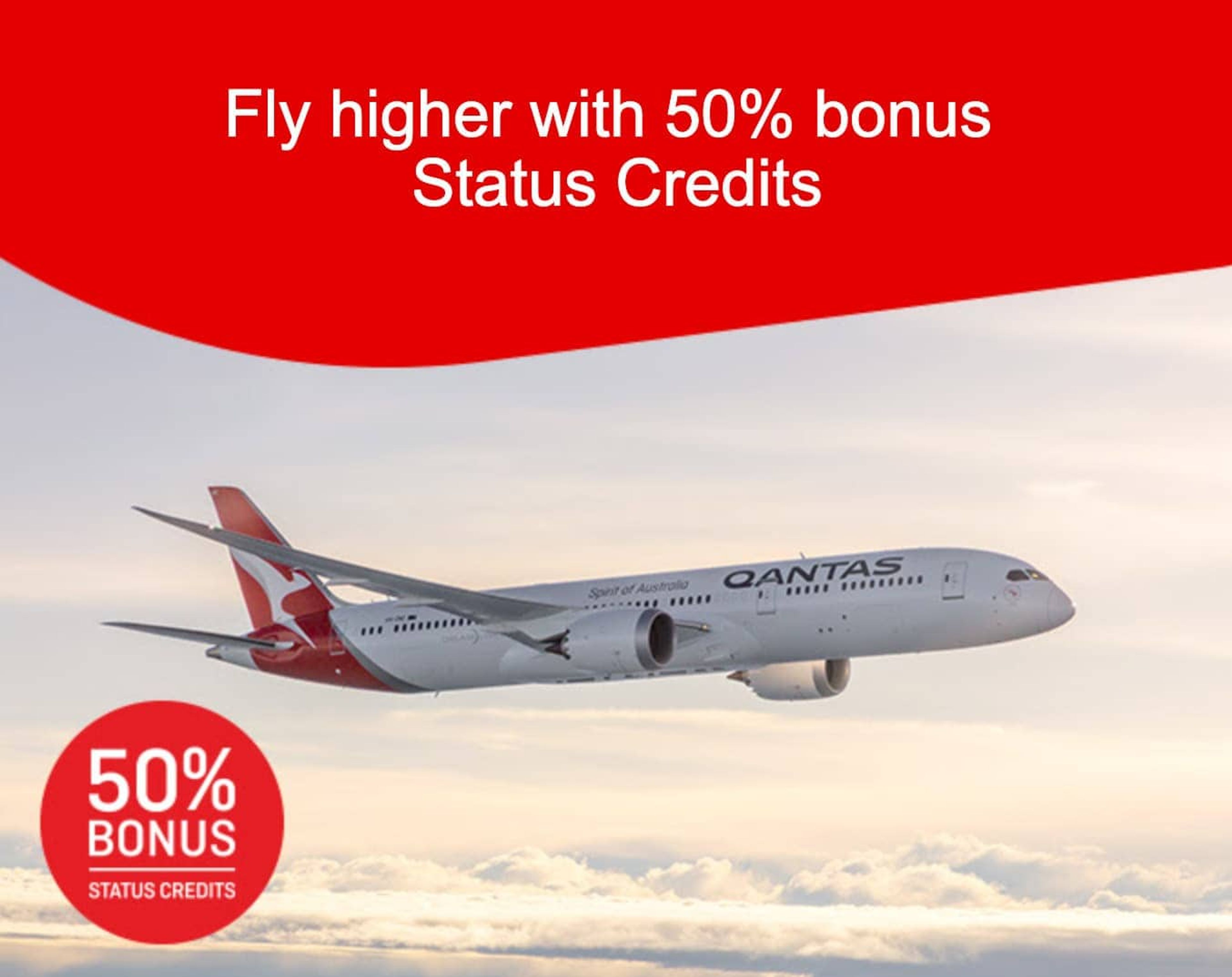 Earn 50% Bonus Qantas Status Credits HIgher Status Credit