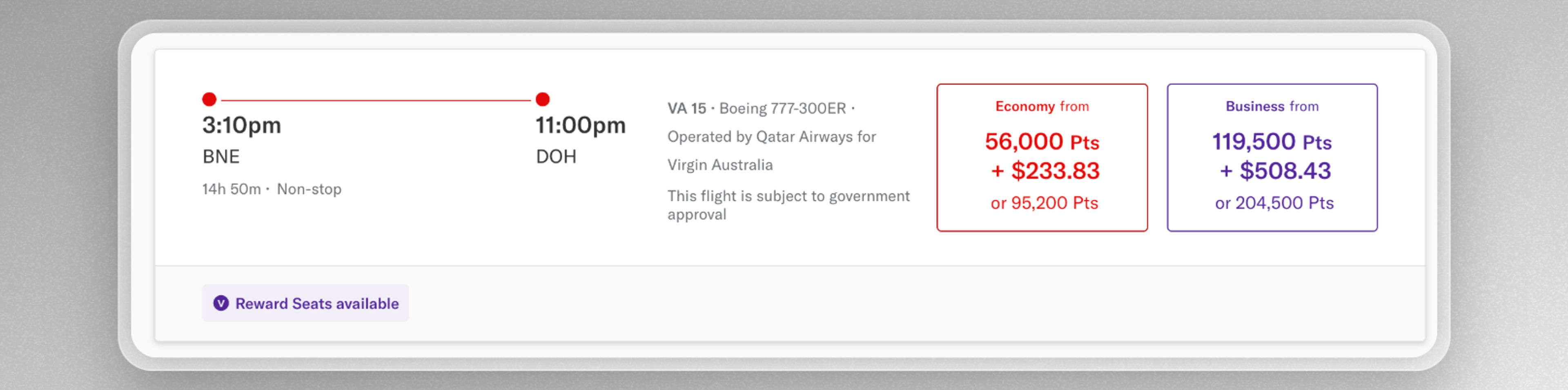 Brisbane to Doha business class