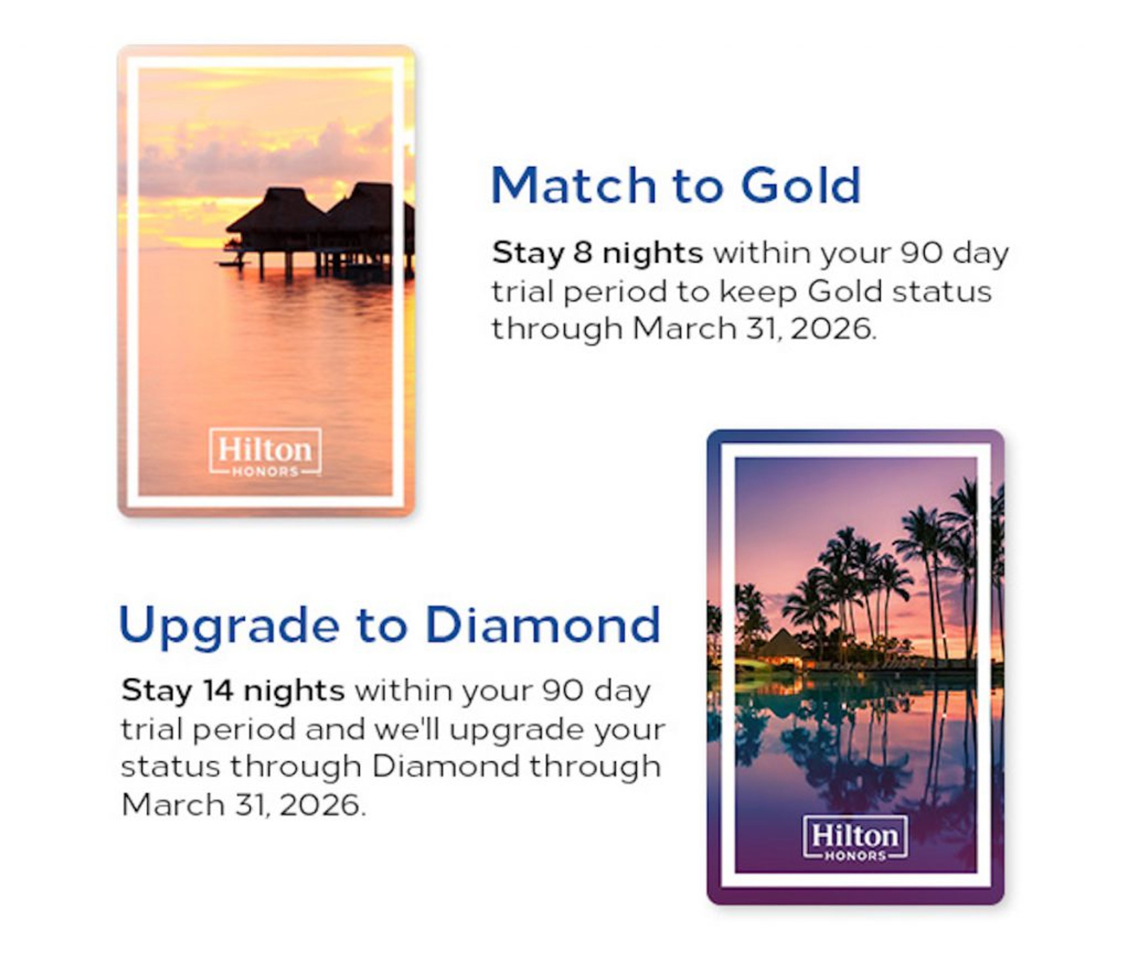 hilton honors status match