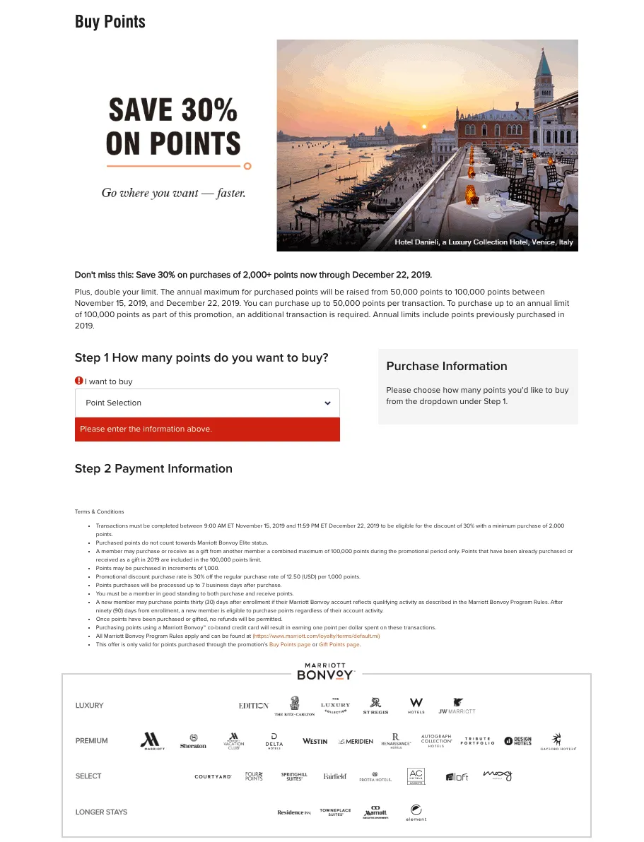 Buy Marriott Bonvoy Points