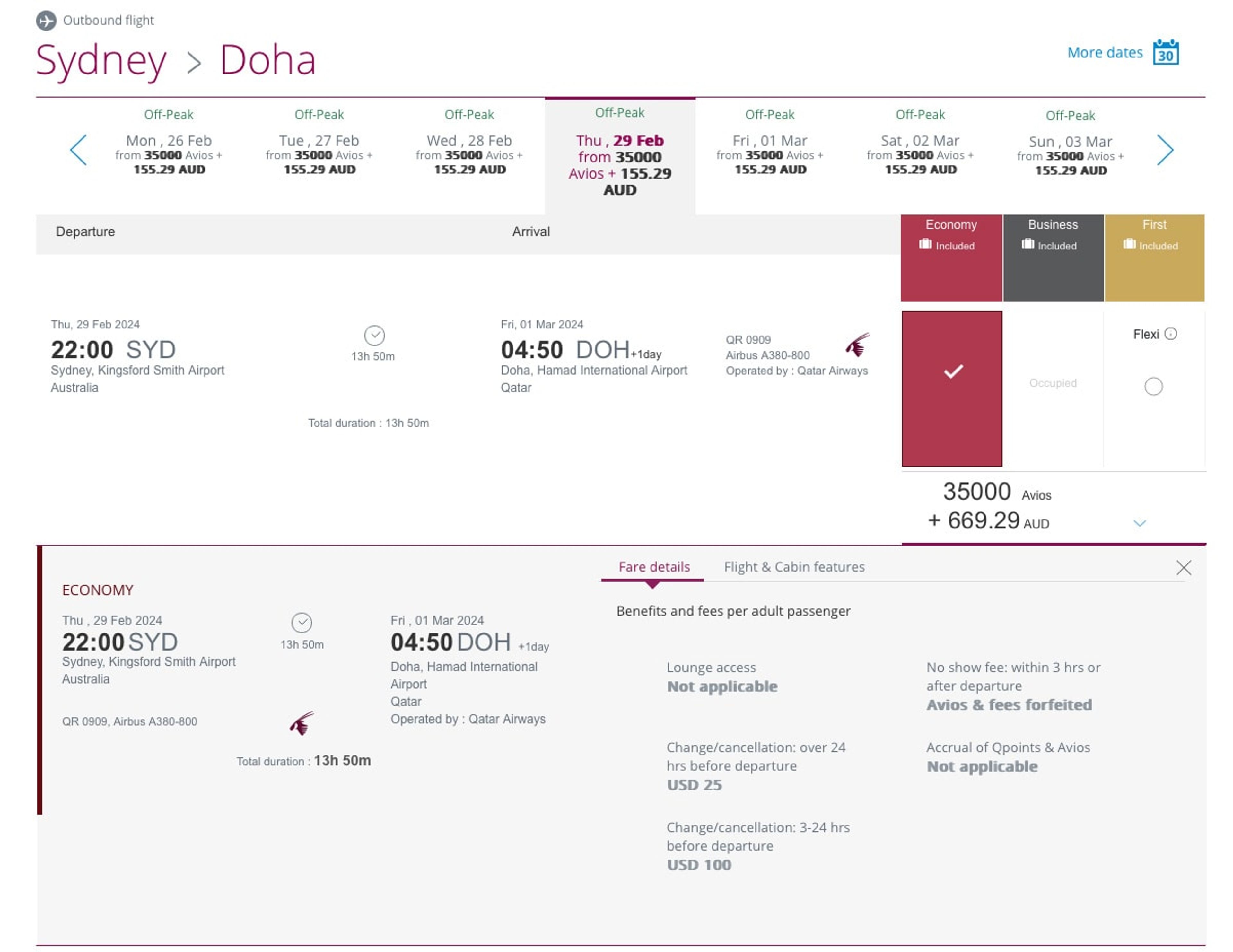 Qatar Off Peak Pricing Economy