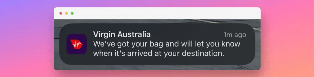 Virgin Australia Baggage Tracking 2