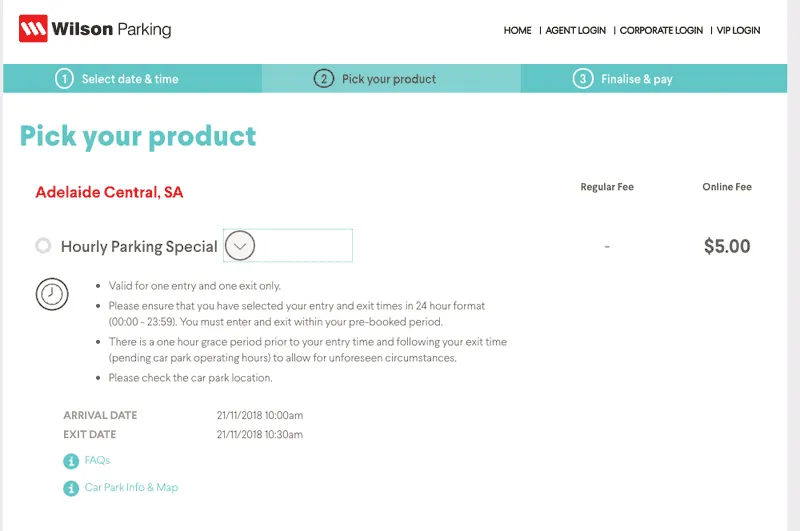 wilson parking velocity deal
