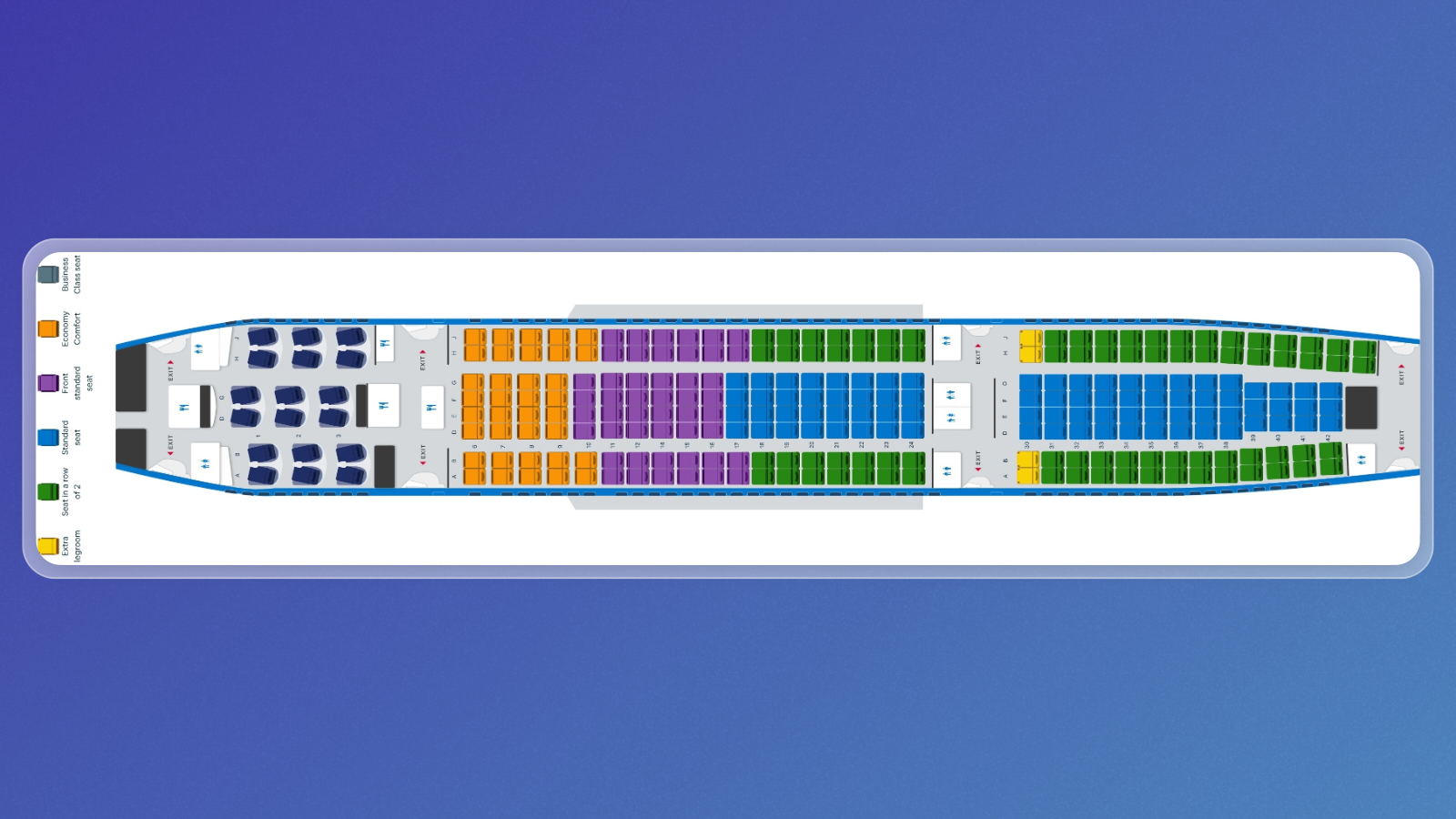 Maldivian's Airbus A330 seat map (via KLM)