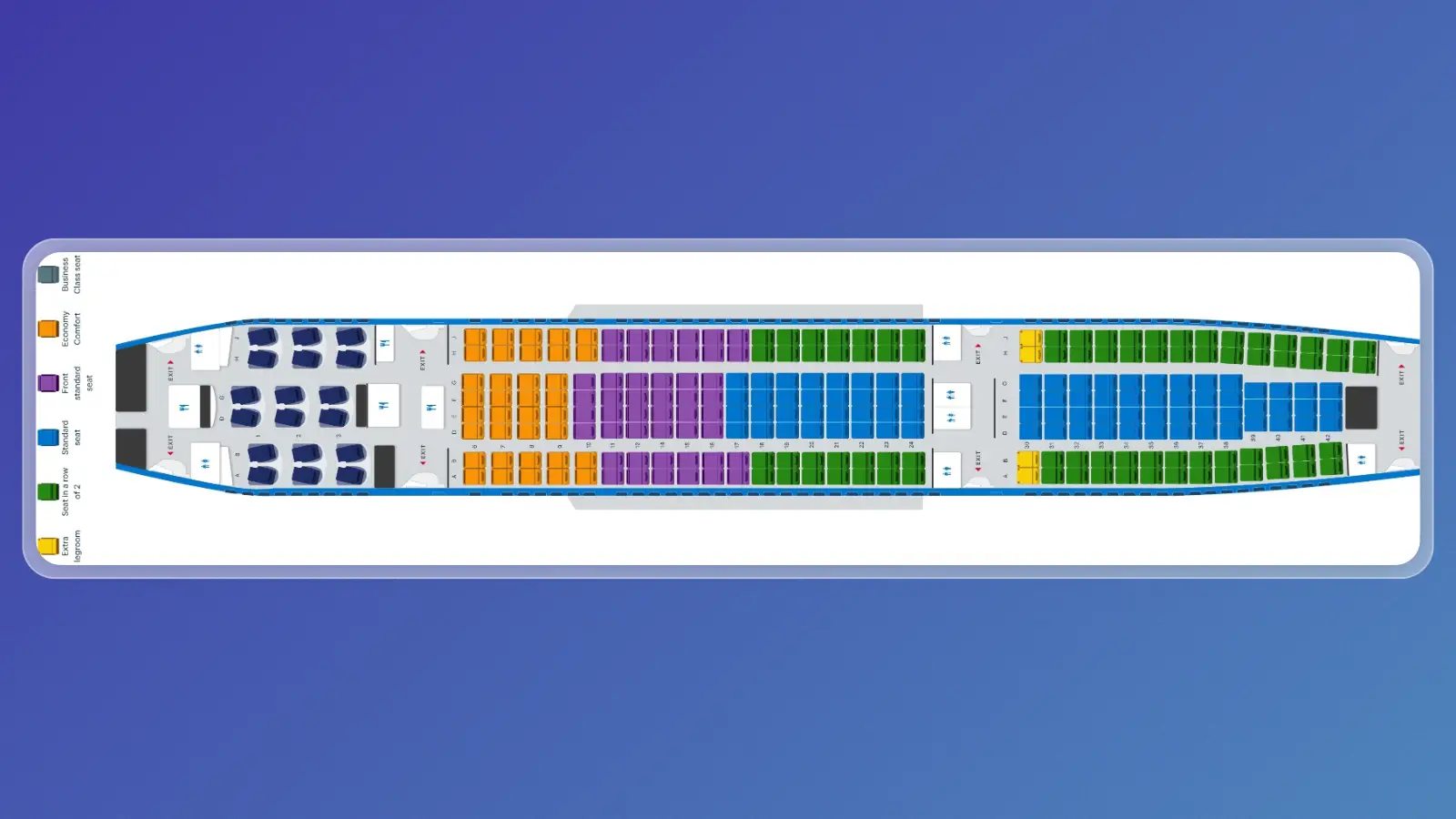 Maldivian's Airbus A330 seat map (via KLM)