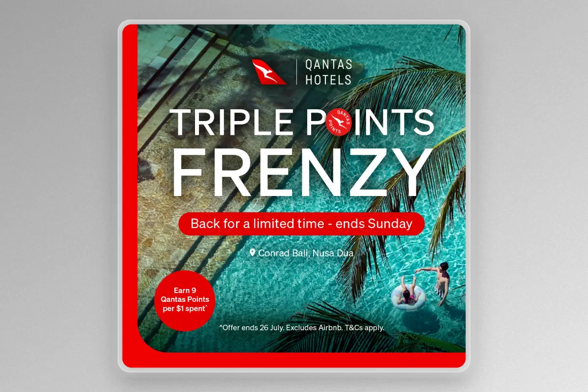 Triple points with Qantas Hotels