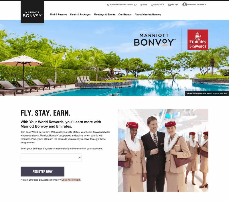 Marriott Bonvoy x Emirates - Your World Rewards Marriott Bonvoy