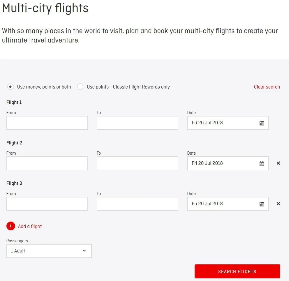 Multi Citi Qantas Flights