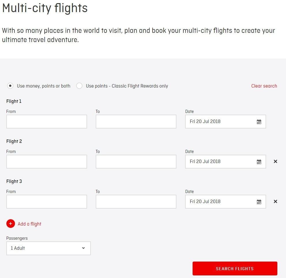 Multi Citi Qantas Flights