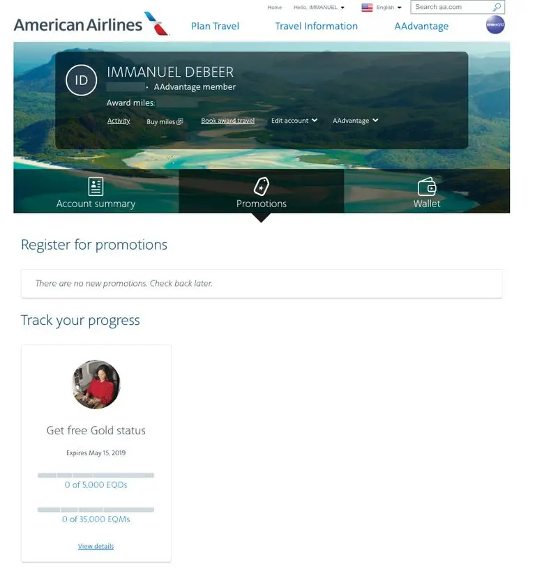 Free AAdvantage Gold Status American Airlines