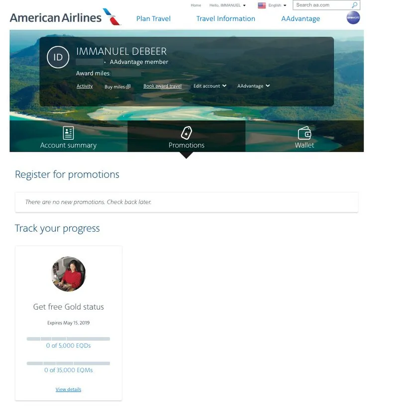 Free AAdvantage Gold Status American Airlines