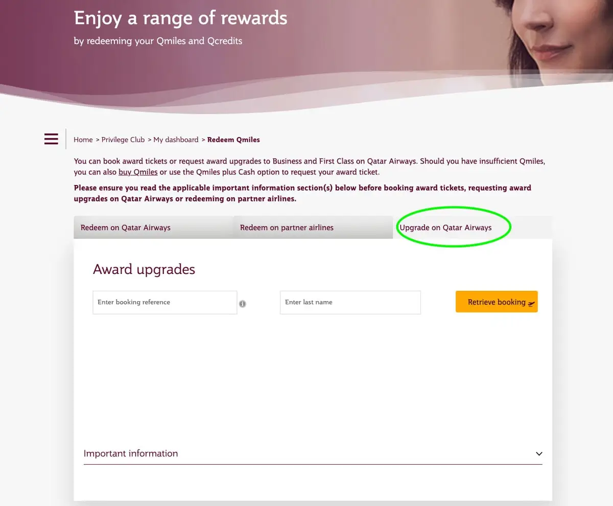 How to upgrade Qatar Airways Flight