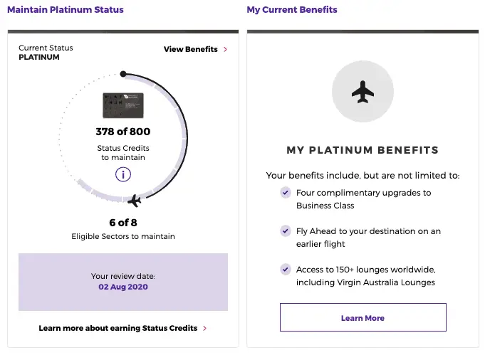 Virgin Australia Gives Free Frequent Flyer Status Points Platinum Benefits