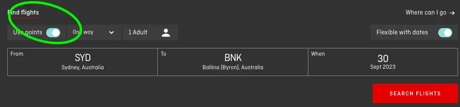 Qantas Classic Flight Rewards