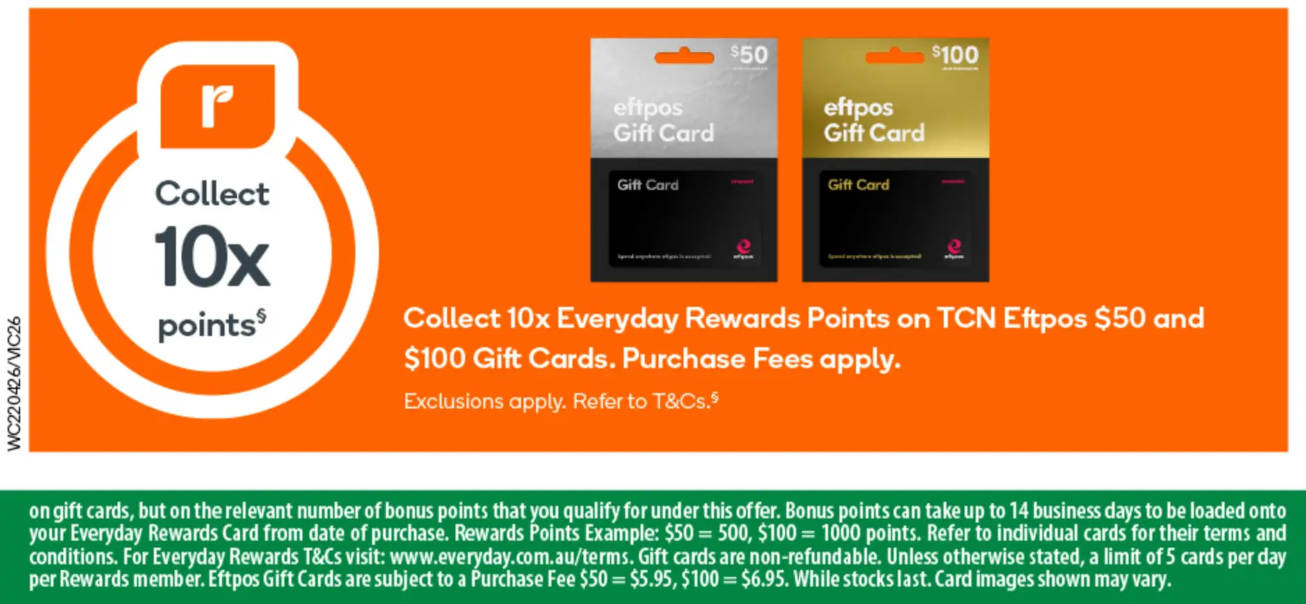 Bonus Flybuys on gift cards at Woolworths