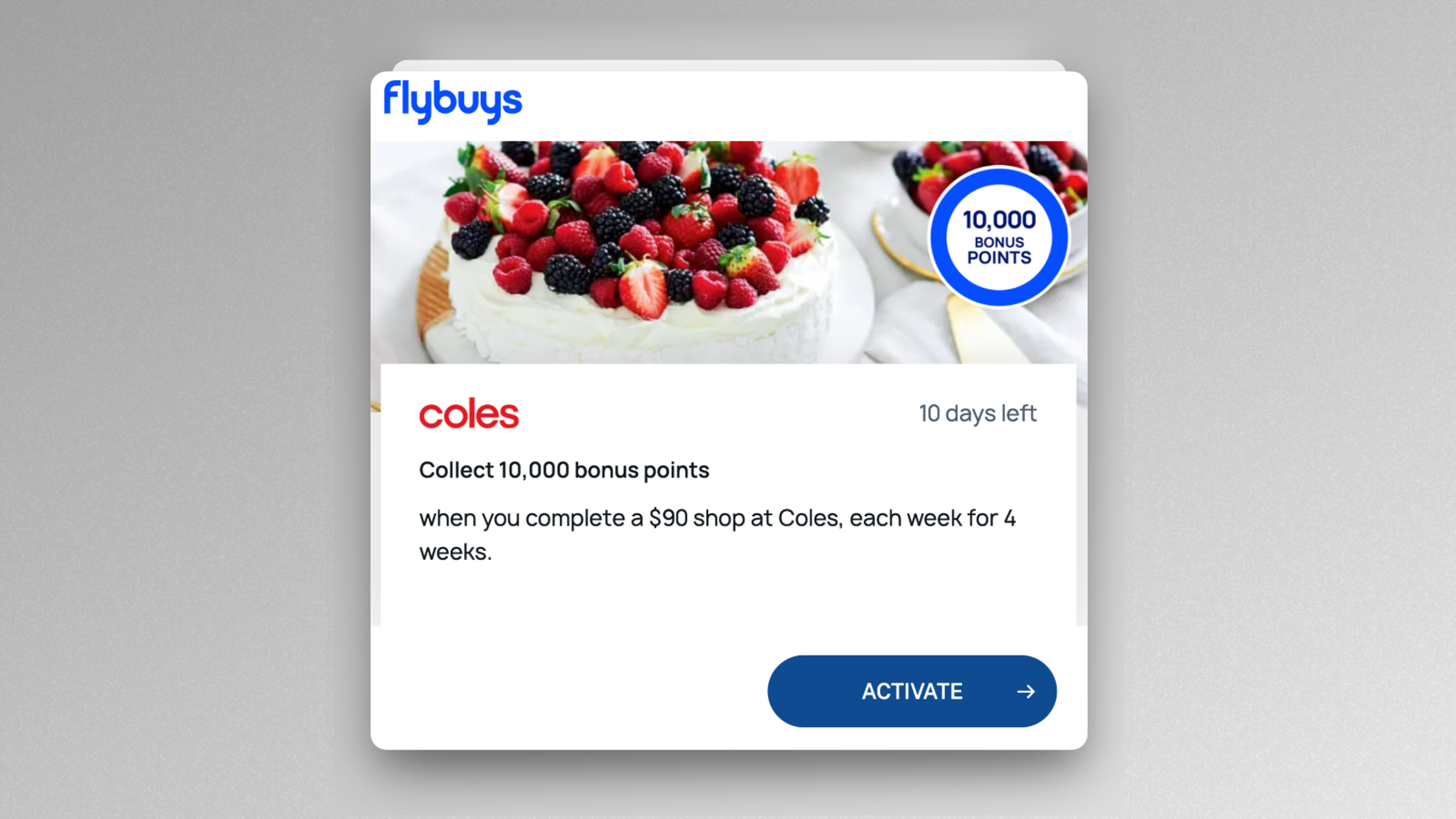 Flybuys 4-week Offer 10,000 Points At Coles