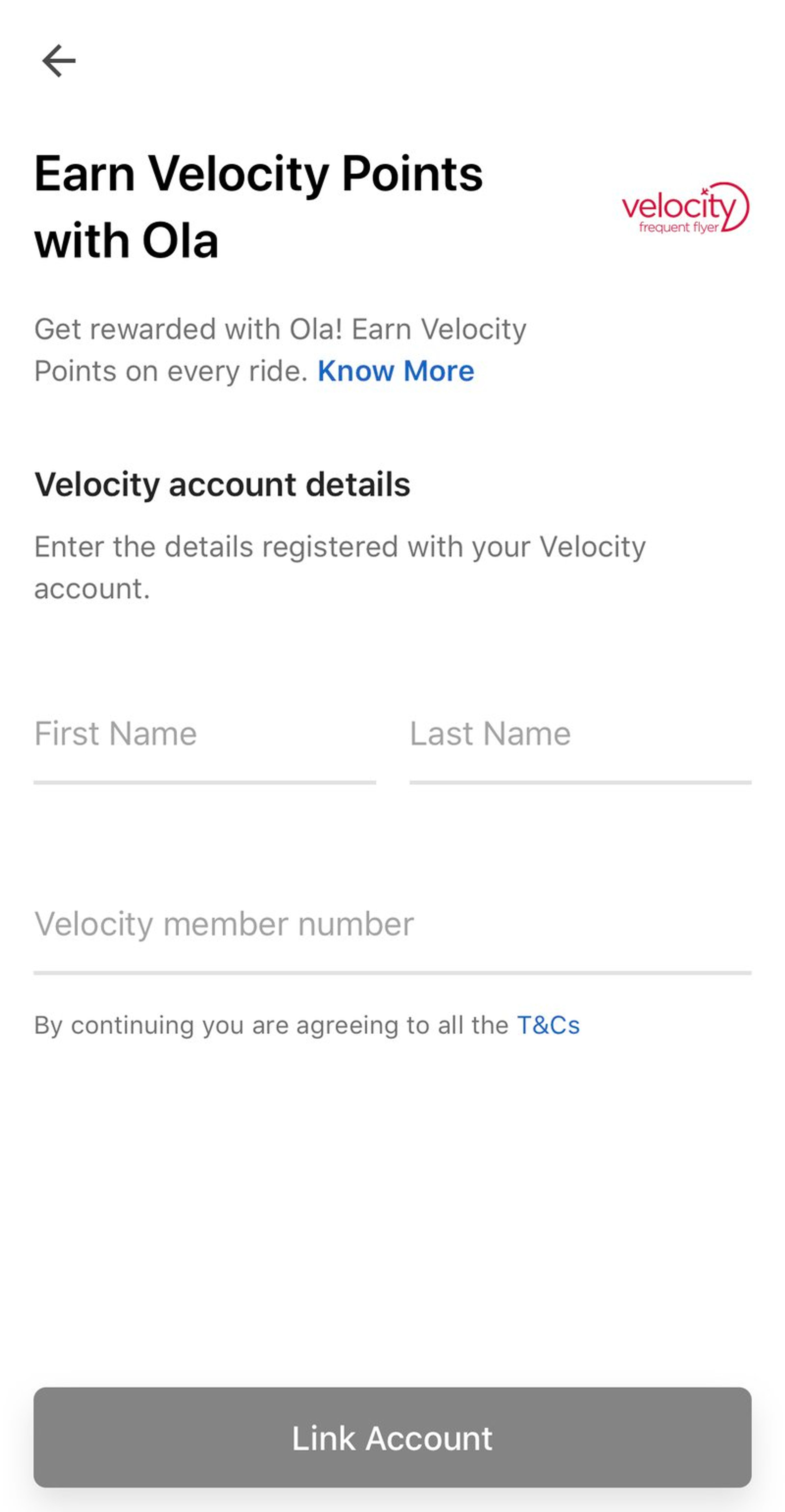 Earn Velocity Points On All Ola Rides Velocity Points