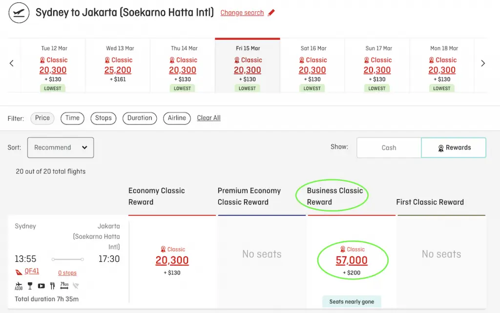 qantas classic flight