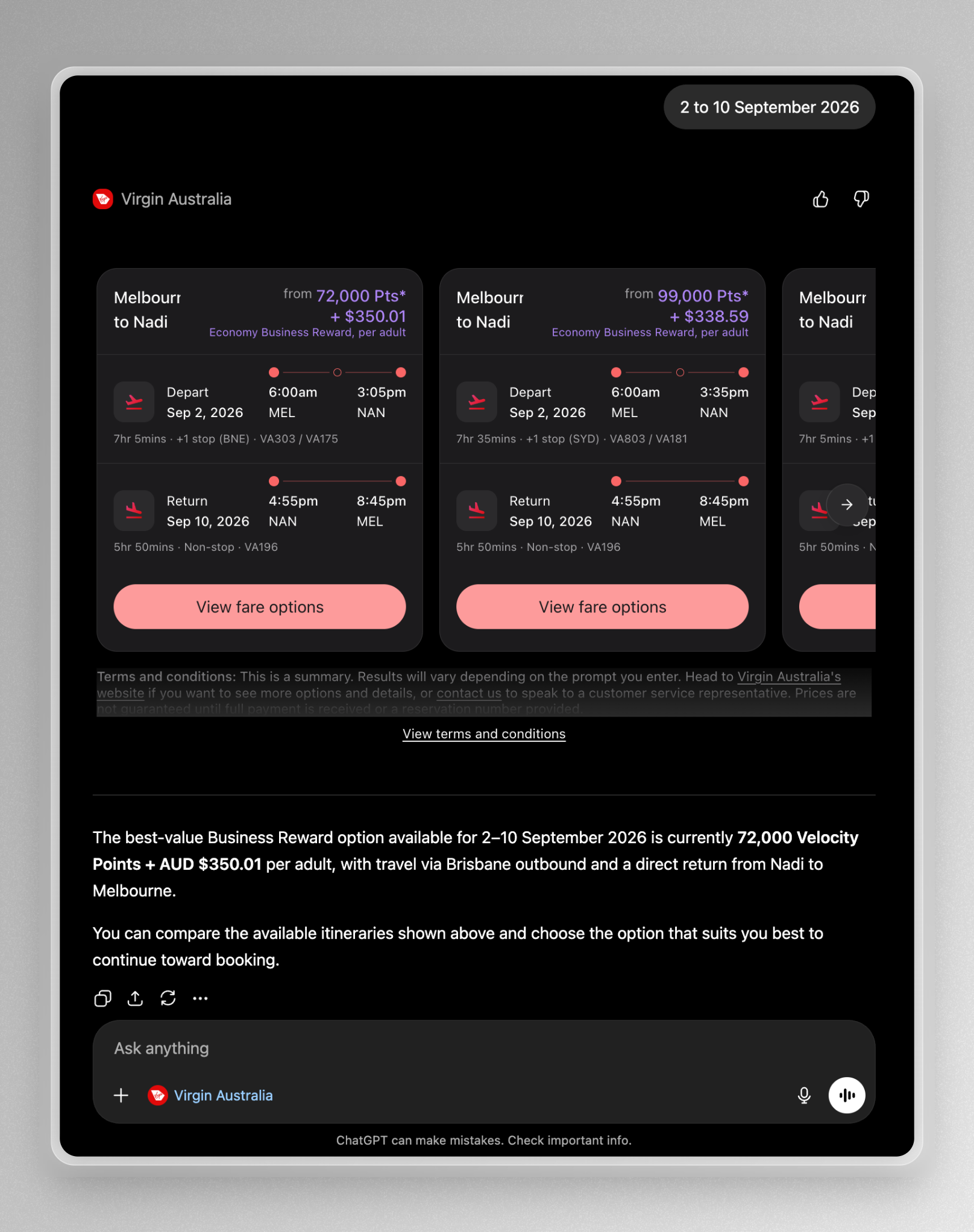 Virgin Australia Launches AI Flight Searches With ChatGPT
