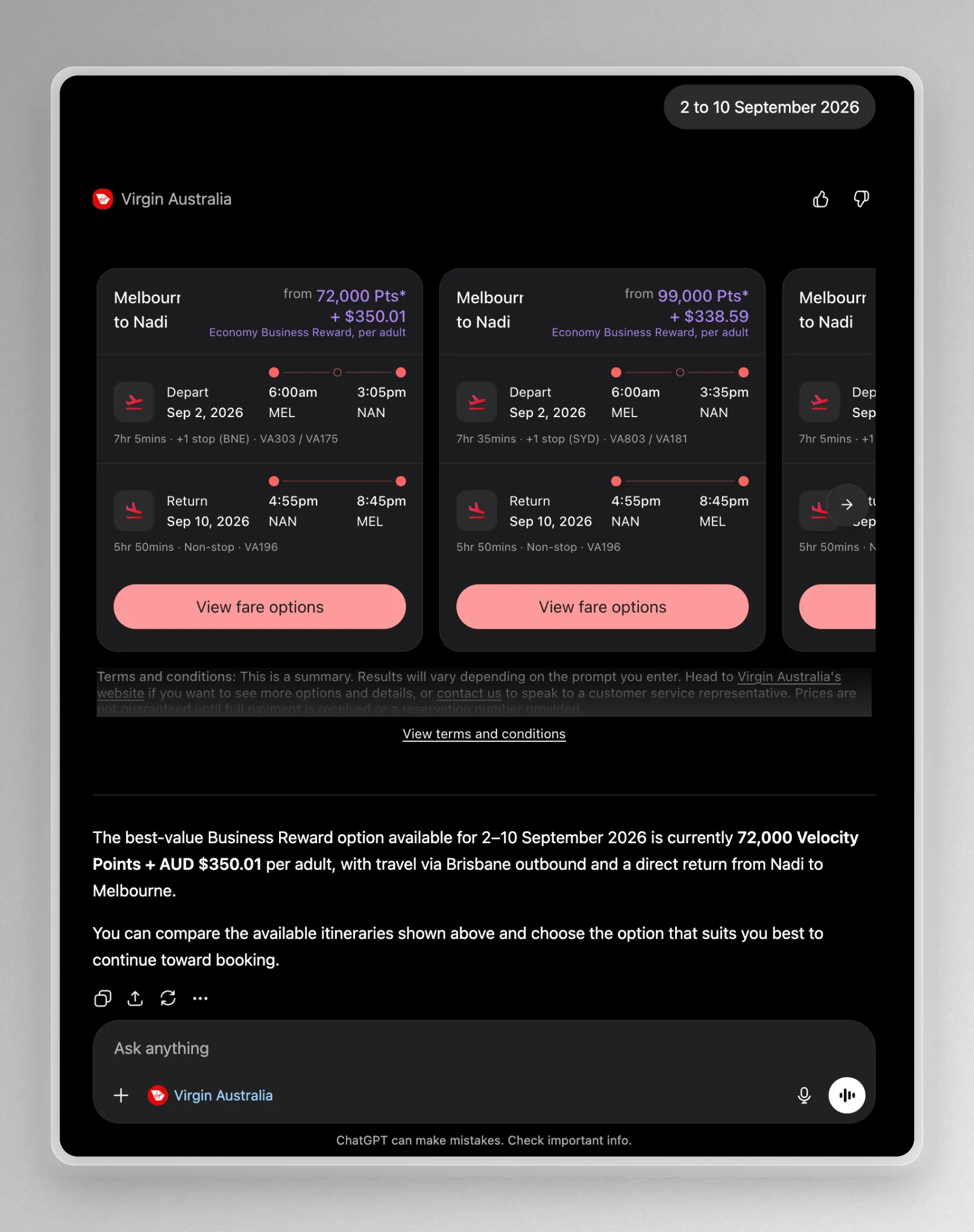 Virgin Australia Launches AI Flight Searches With ChatGPT