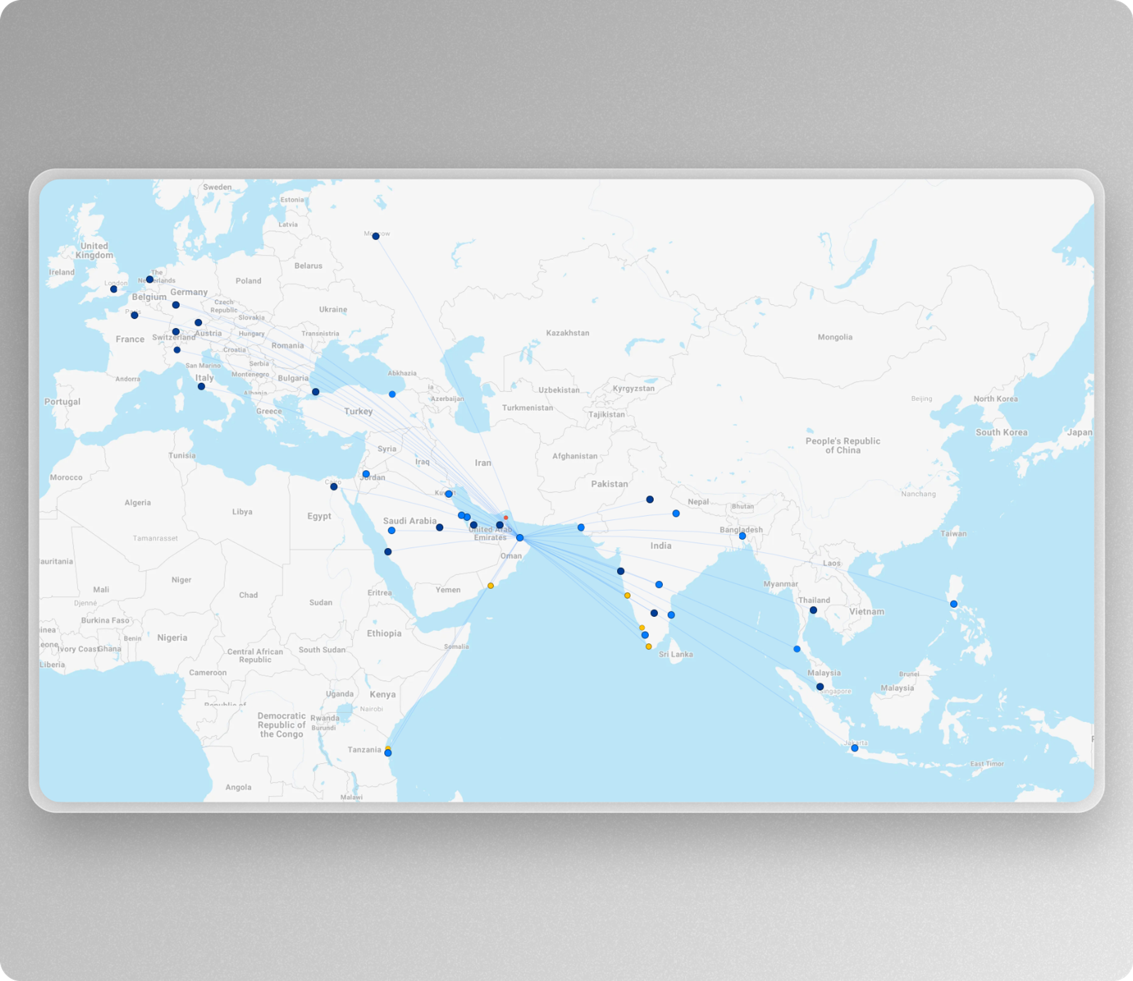 oman air route map