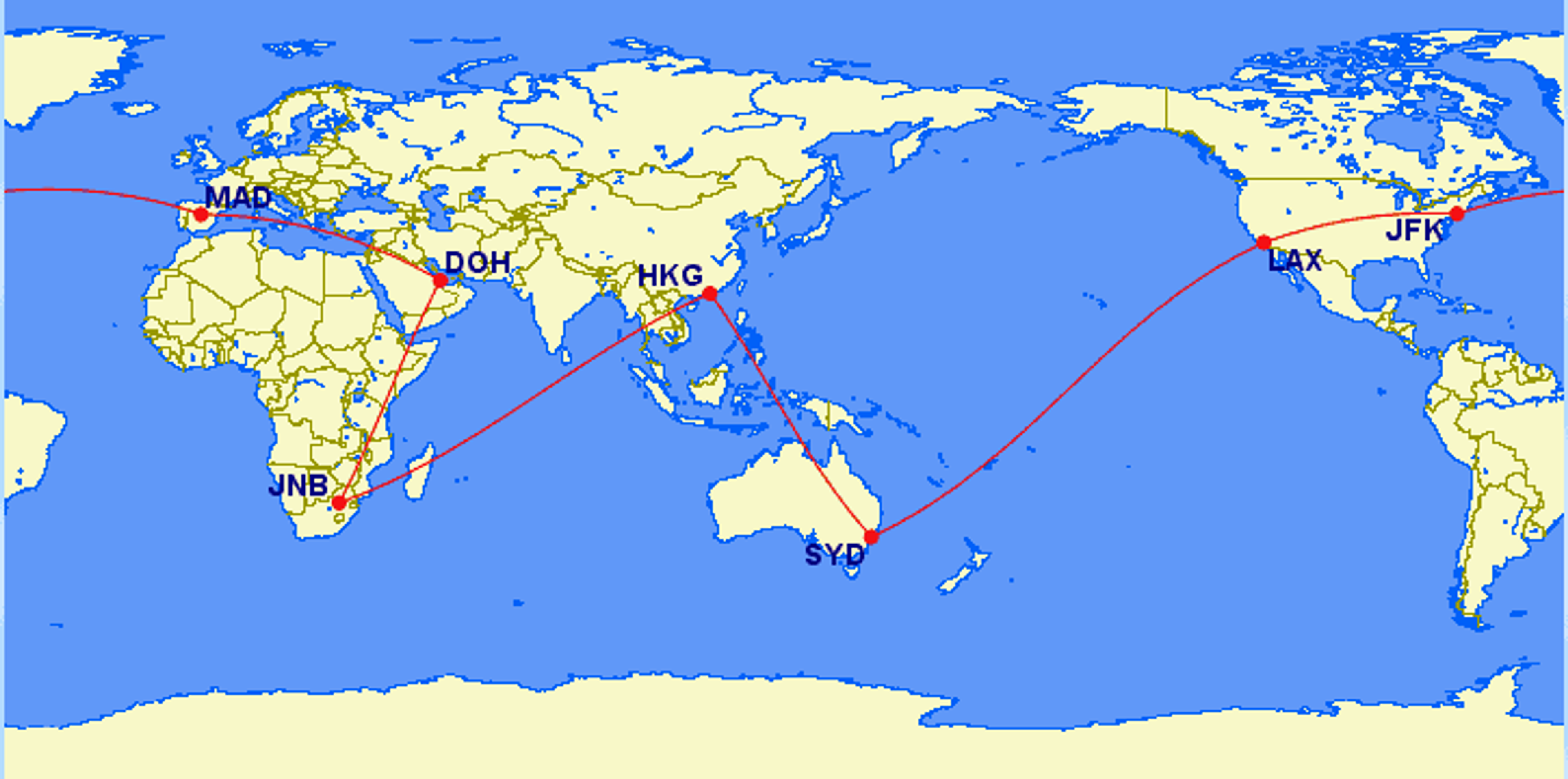 Qantas Round The World Points Booking Guide Draft Route