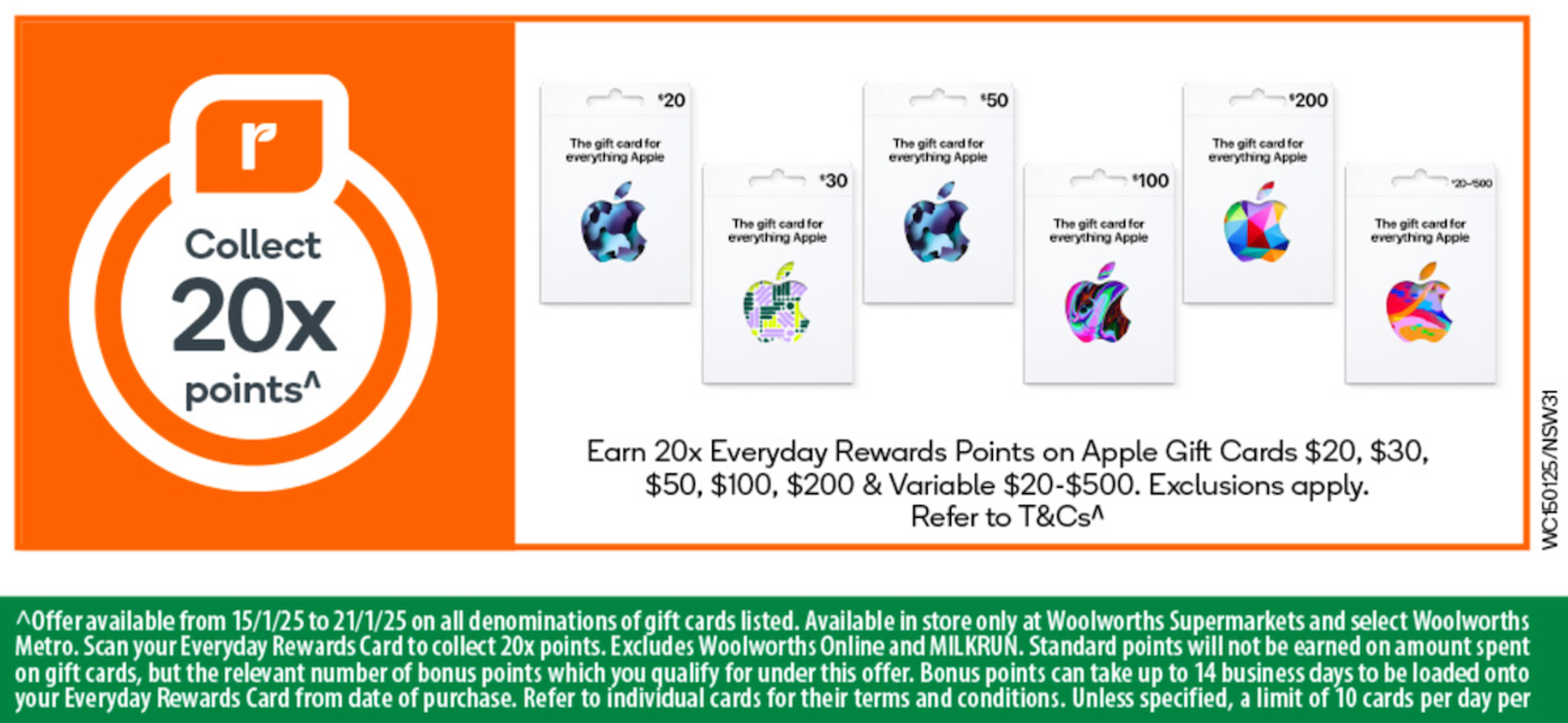 Woolworths Weekly Gift Card Bonus Offer