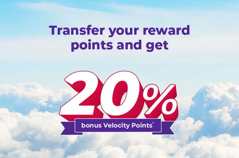 Velocity Transfer Bonus + Business Class Discounts Reward Points