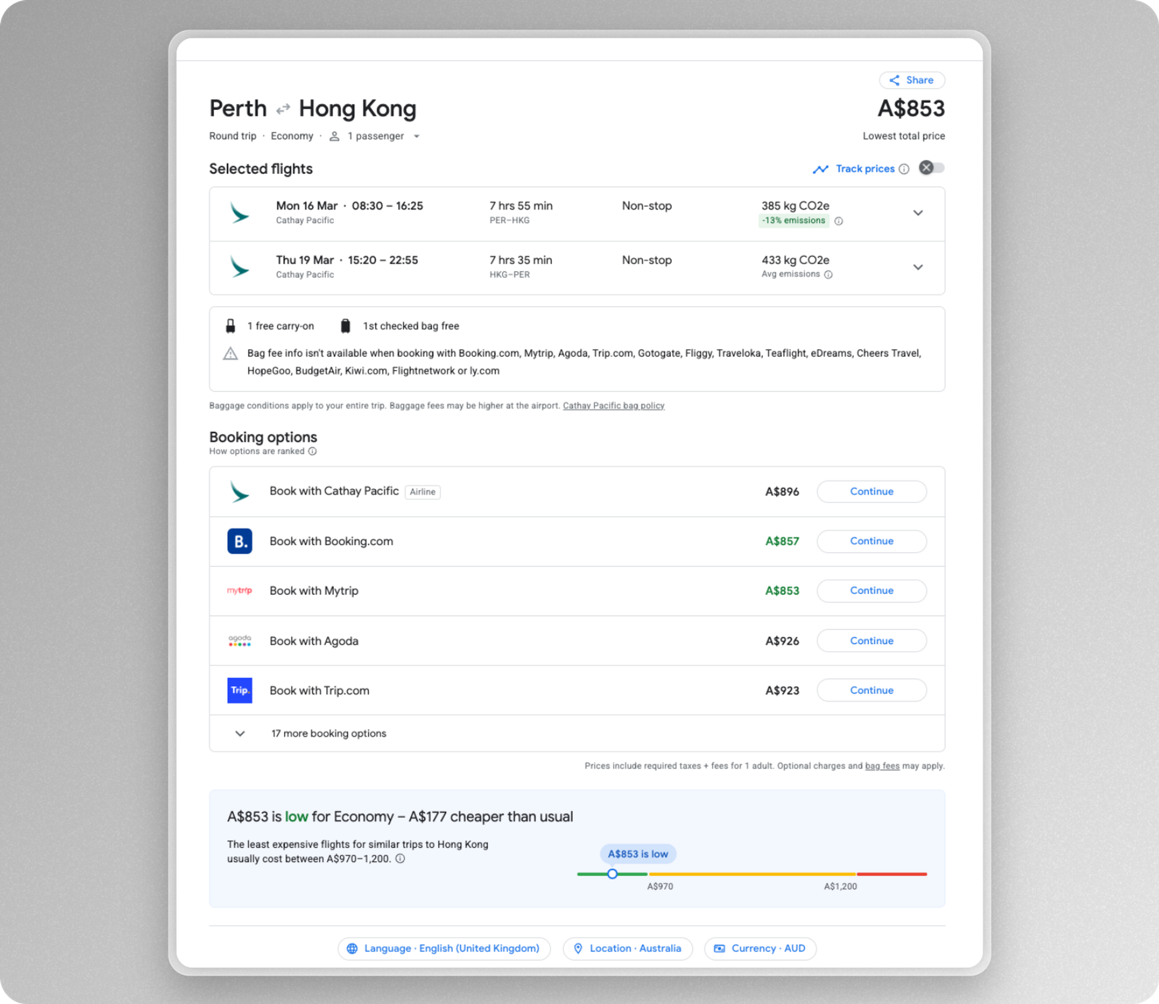google flights data