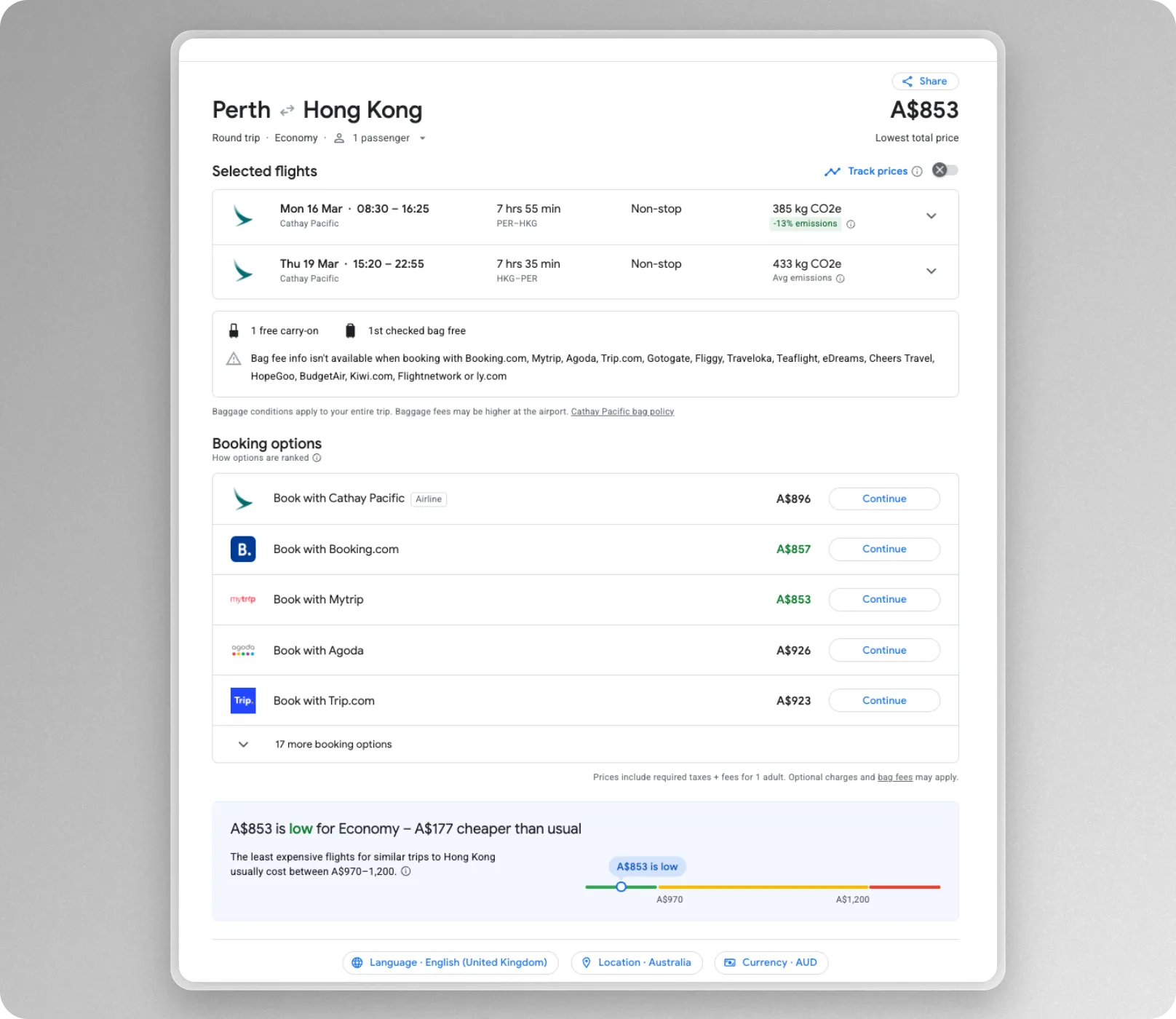 google flights data