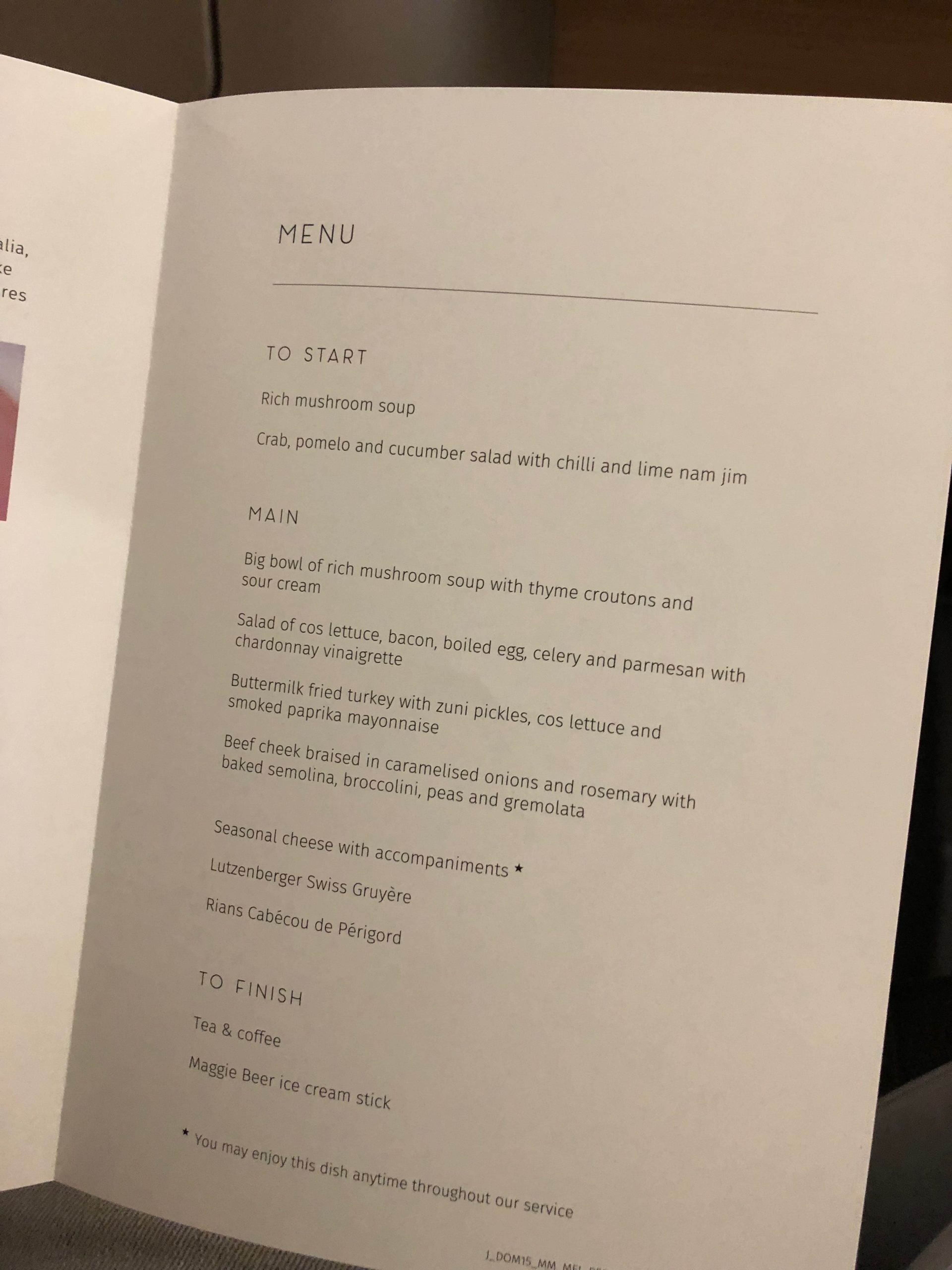 menu